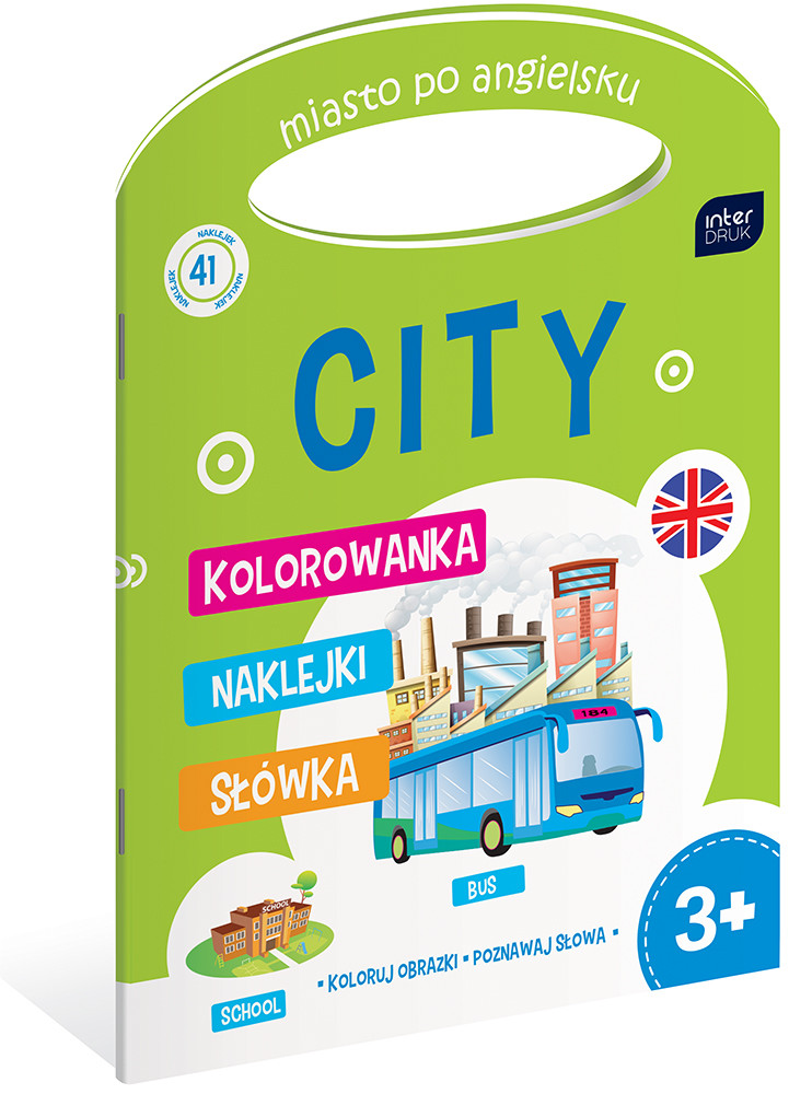 Kolorowanka A4 z naklejkami Animals/ City/ Food/ House mix 4 wzory (0287) Interdruk